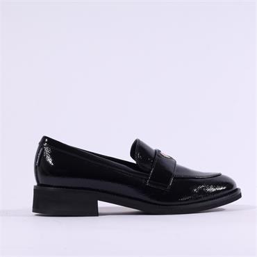 Marco Moreo Maura Heart Slip On Loafer - Black Patent